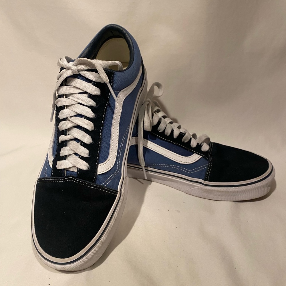 💙 Vans Old Skool Navy/White Low Sneakers – Suede & Canvas, Men’s Size 9 - Picture 11 of 11